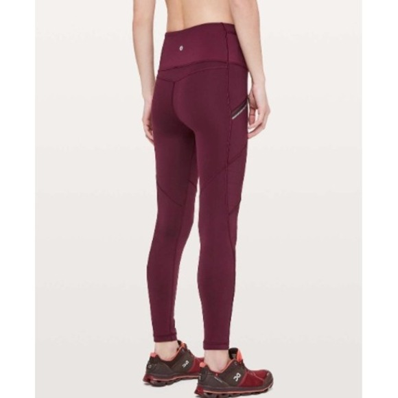 Lululemon | Toasty Tech Tight II Leggings Garnet Burgundy | Women's 4 - Picture 1 of 15